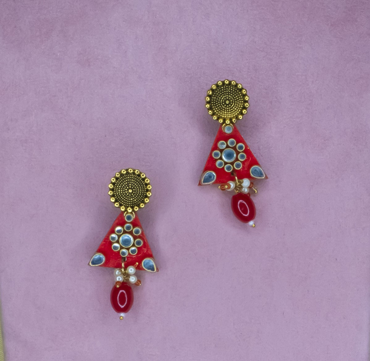 Minerva Earrings, Handpainted : Handmade