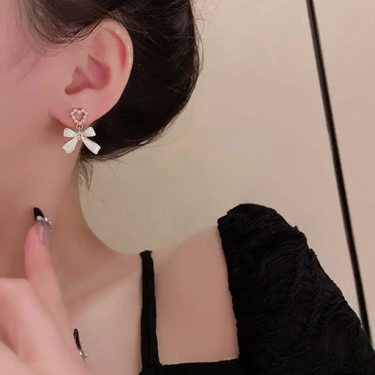 Bow Heart Earrings