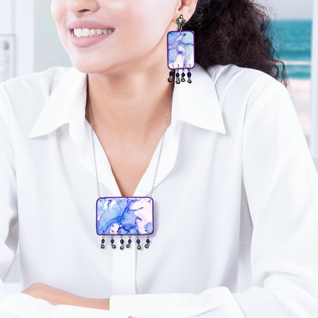 Fluid Necklace set : Handmade