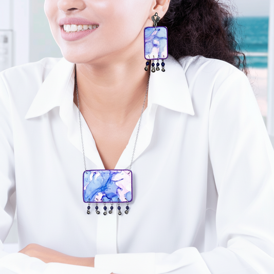 Fluid Necklace set : Handmade