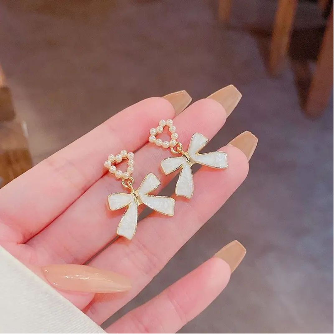 Bow Heart Earrings