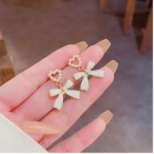 Bow Heart Earrings