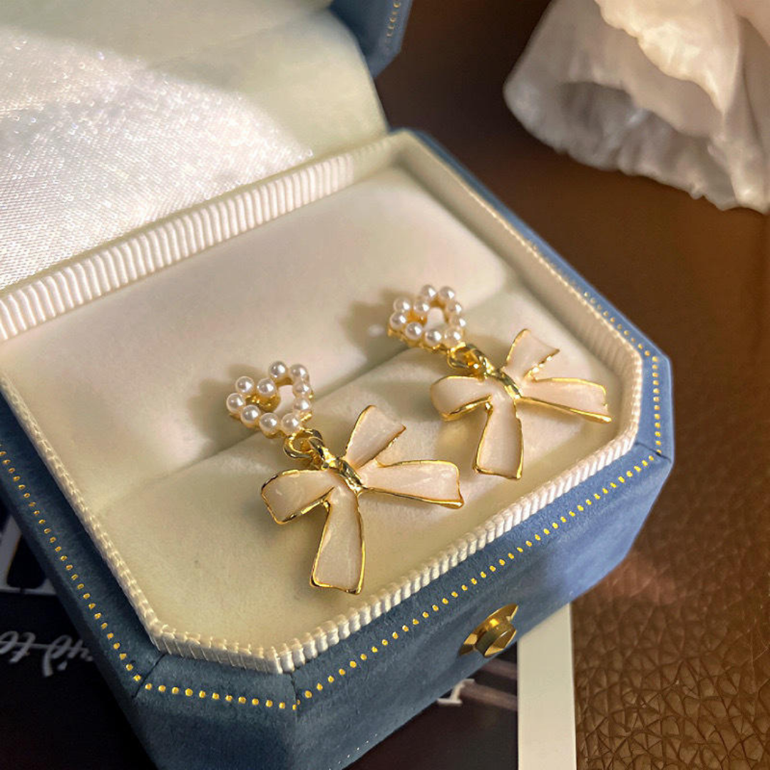 Bow Heart Earrings