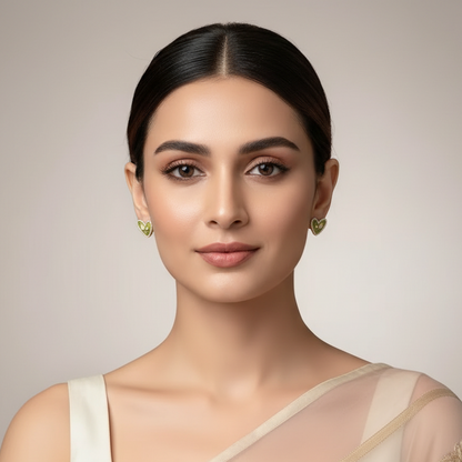 Floral Hearty Green Earrings