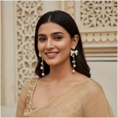 Bow Long Chain Earrings