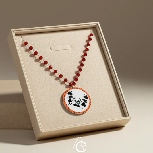 Statement Necklace, Handpainted : Handmade