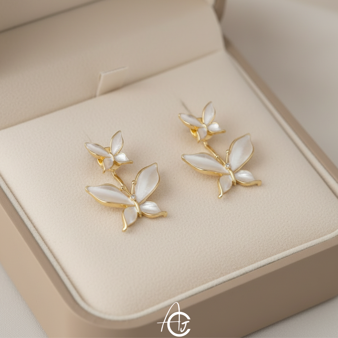 Bling Drop Butterfly Earrings
