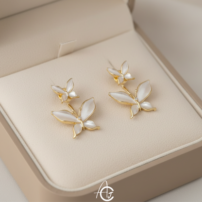 Bling Drop Butterfly Earrings