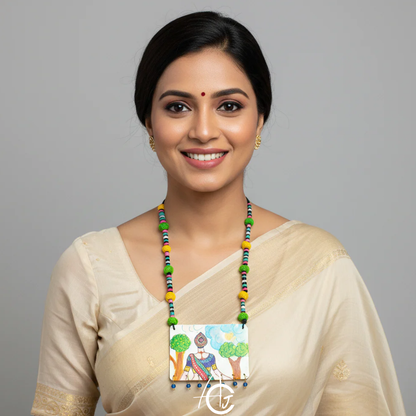 Statement Necklace, Handpainted  : Handmade