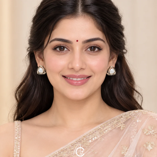 Bling Pearl Enamel Earrings