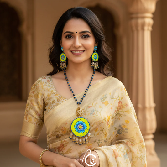 Statement Necklace Set, Handpainted : Handmade