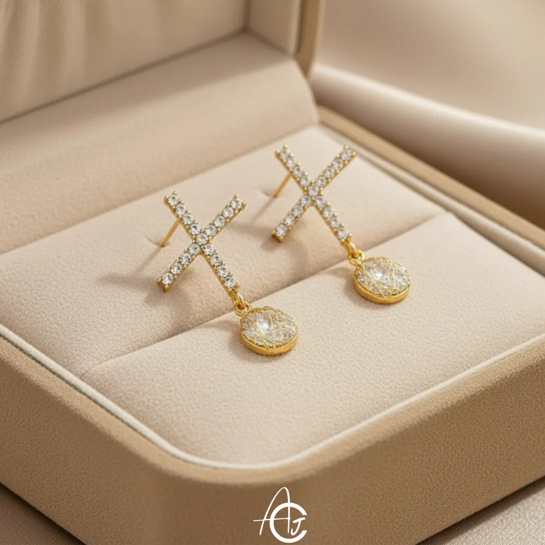 Bling Cross Earrings