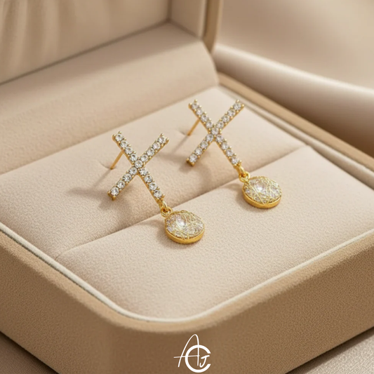 Bling Cross Earrings