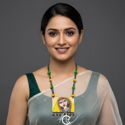 Statement Necklace, Handpainted : Handmade