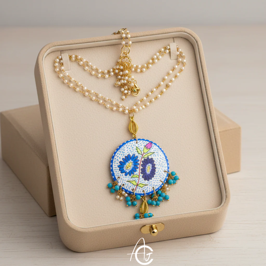 Statement Necklace, Handpainted : Handmade