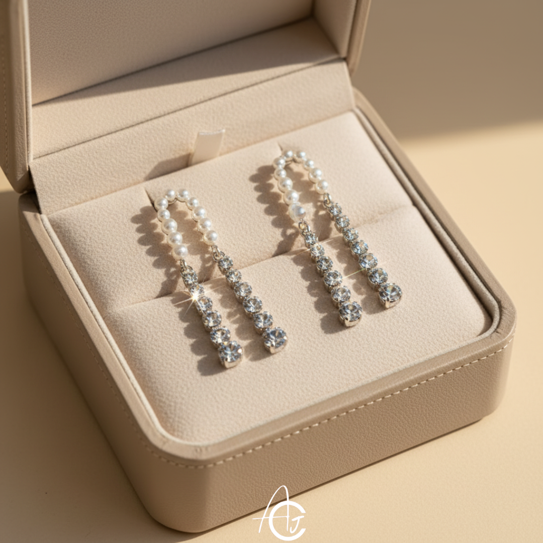 Bling Pearl Statement Earrings