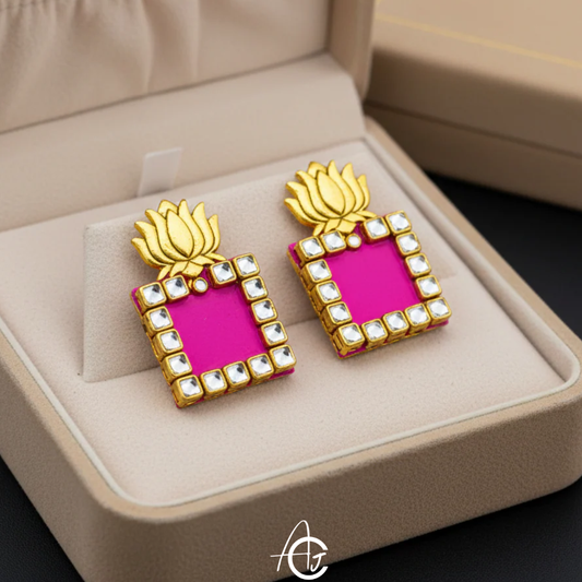 Statement Earrings, Handpainted : Handmade