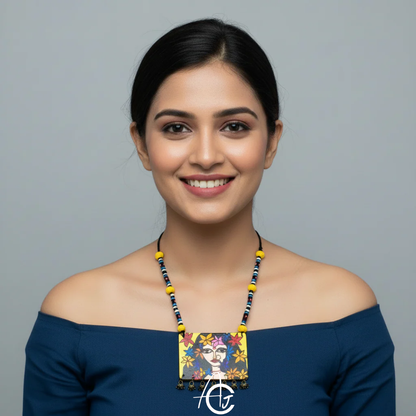 Statement Necklace, Handpainted : Handmade