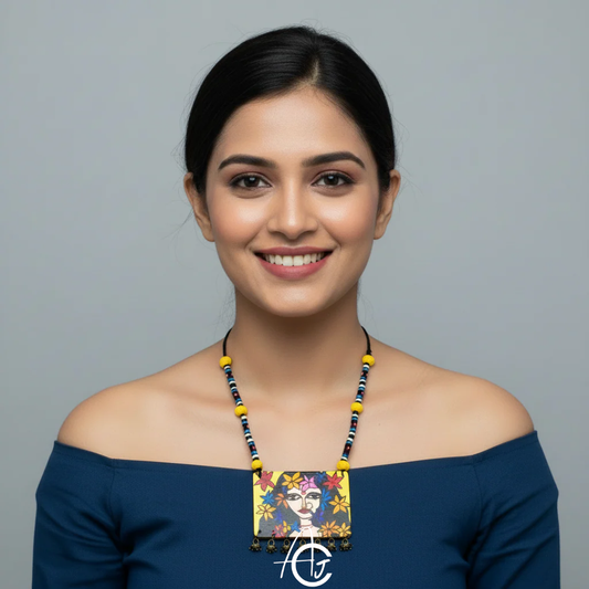 Statement Necklace, Handpainted : Handmade