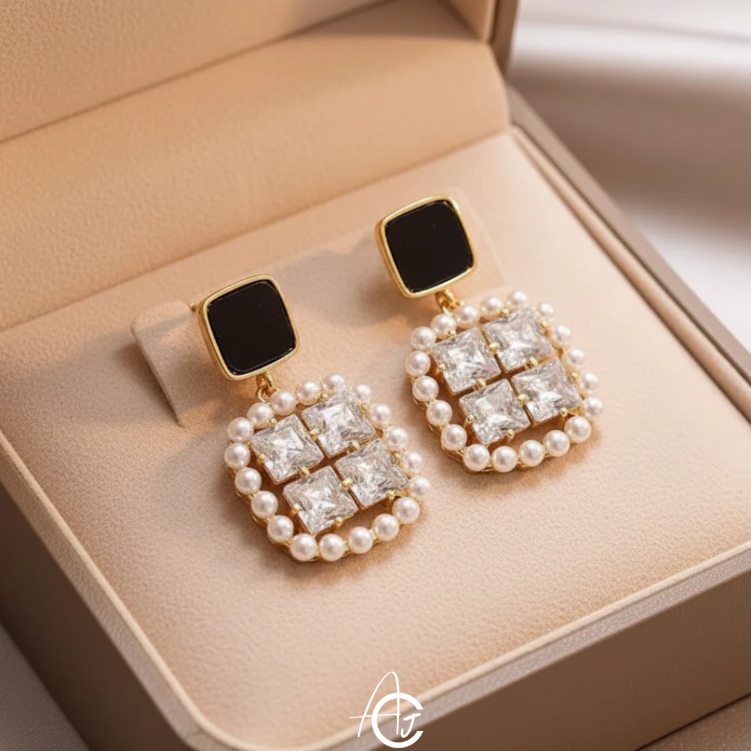 Bling Crystal Pearl Earrings