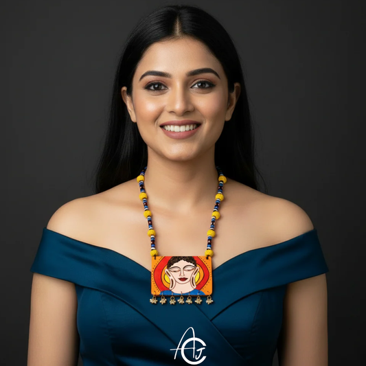 Statement Necklace, Handpainted : Handmade