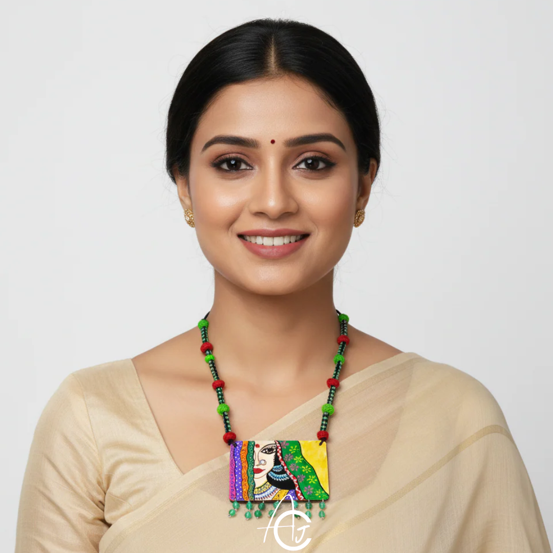 Statement Necklace, Handpainted : Handmade