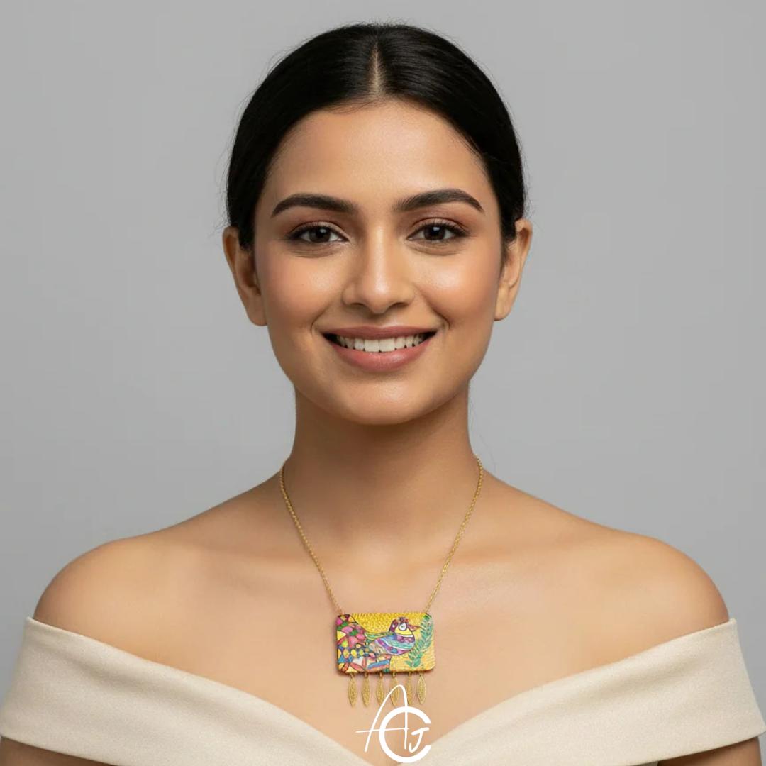 Statement Necklace, Handpainted : Handmade