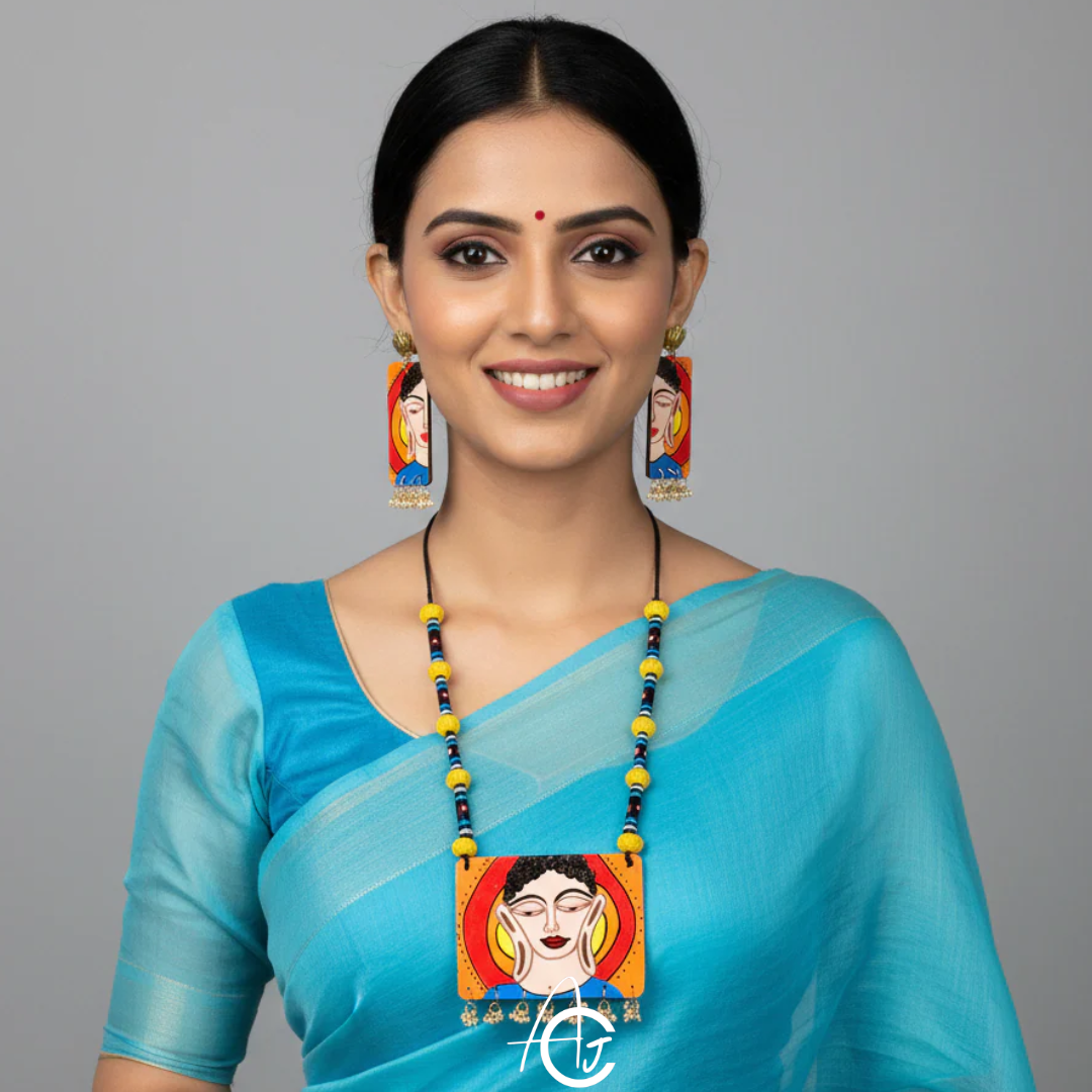 Statement Necklace Set, Handpainted : Handmade