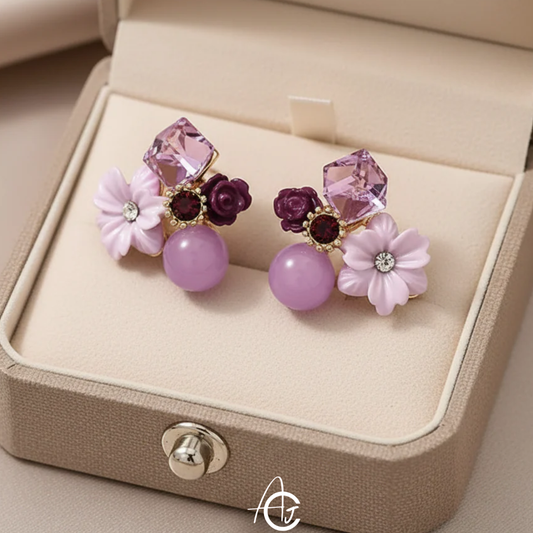 Flower Purple Earrings