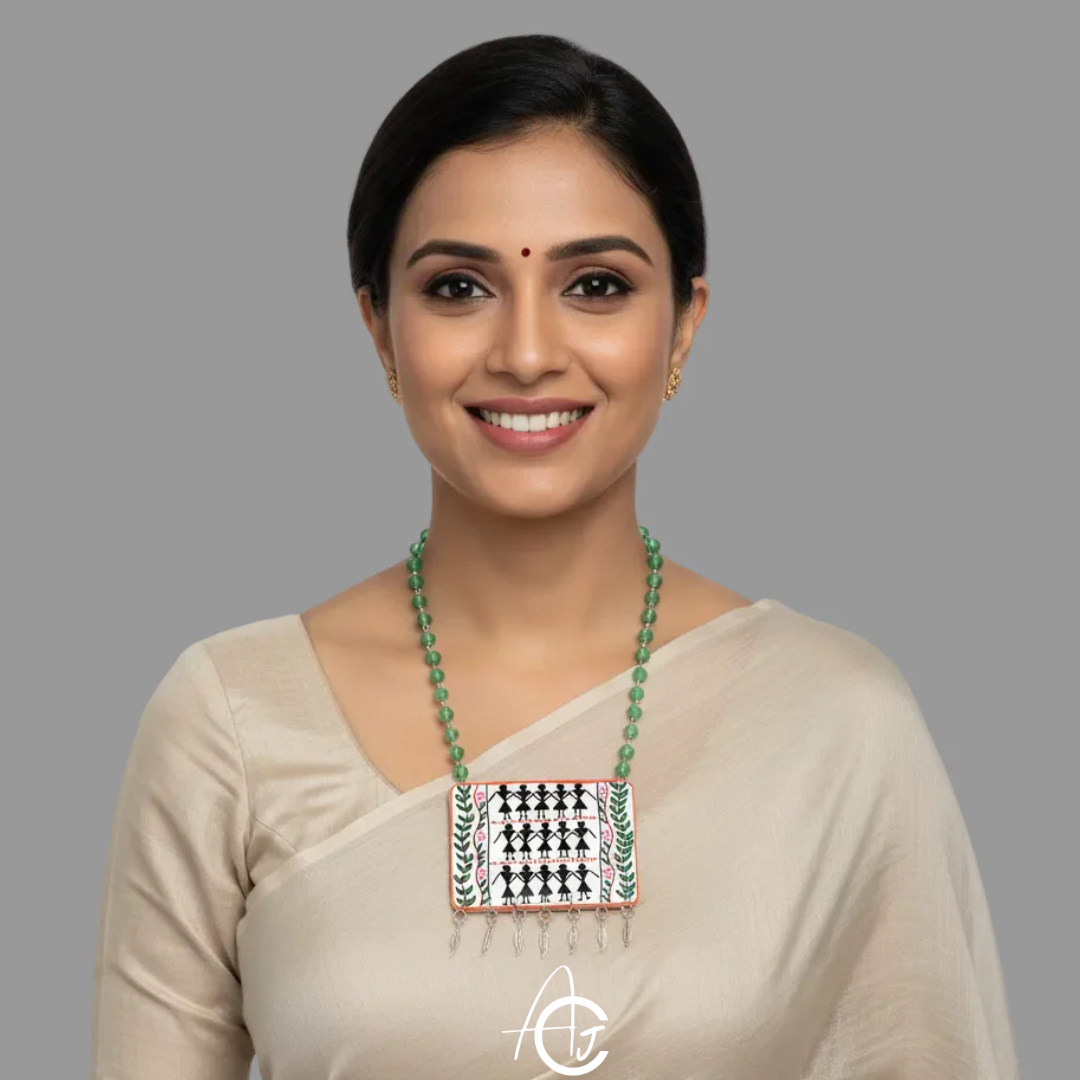 Statement Necklace, Handpainted : Handmade