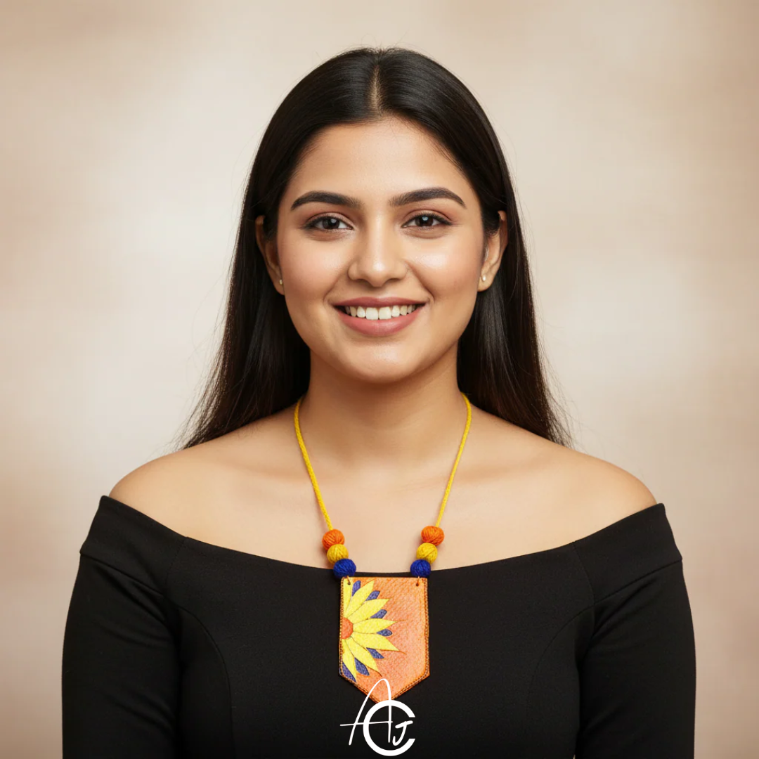 Statement Necklace, Handpainted : Handmade