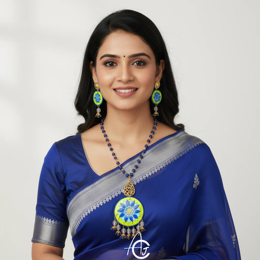 Statement Necklace Set, Handpainted : Handmade