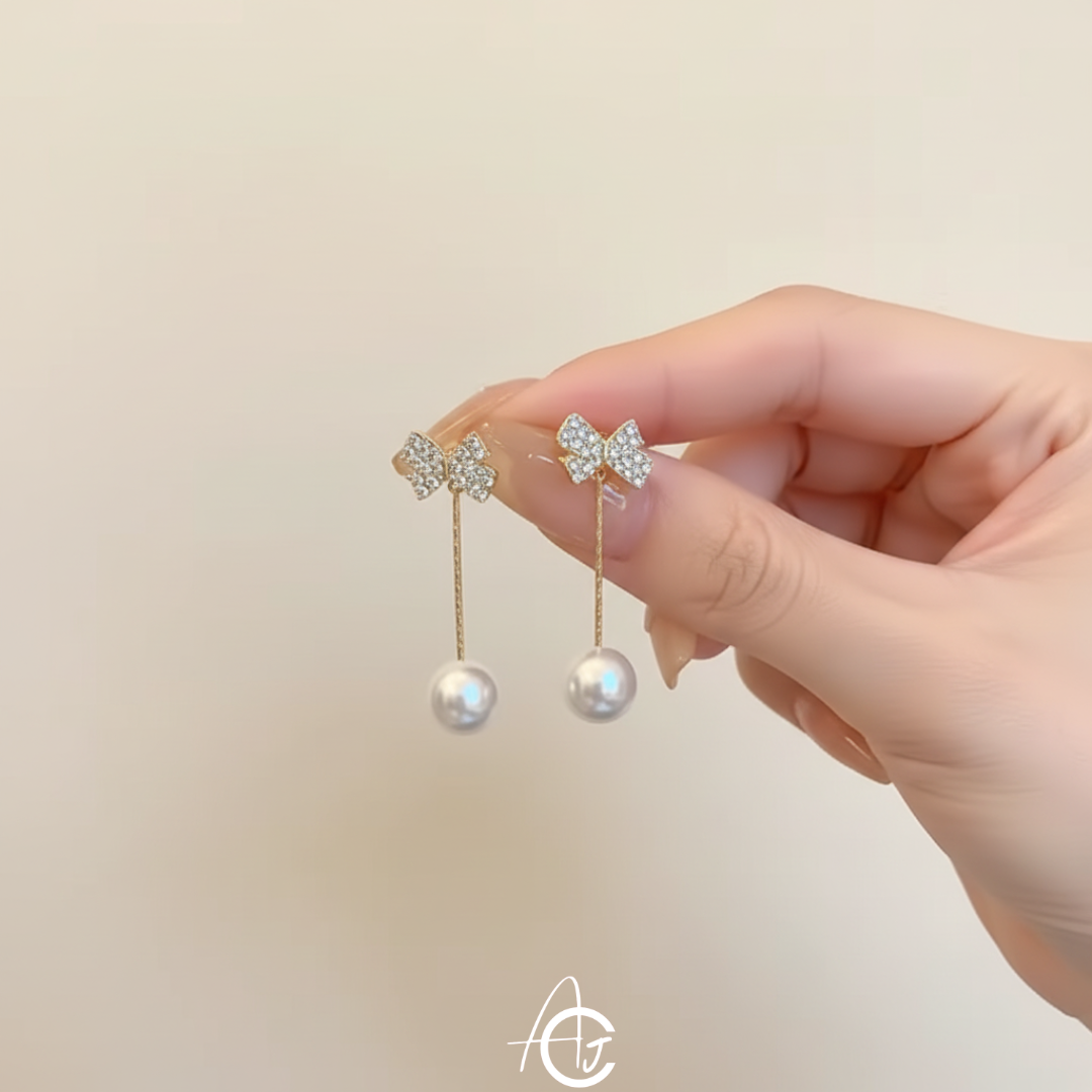 Bling Drop Bow Earrings