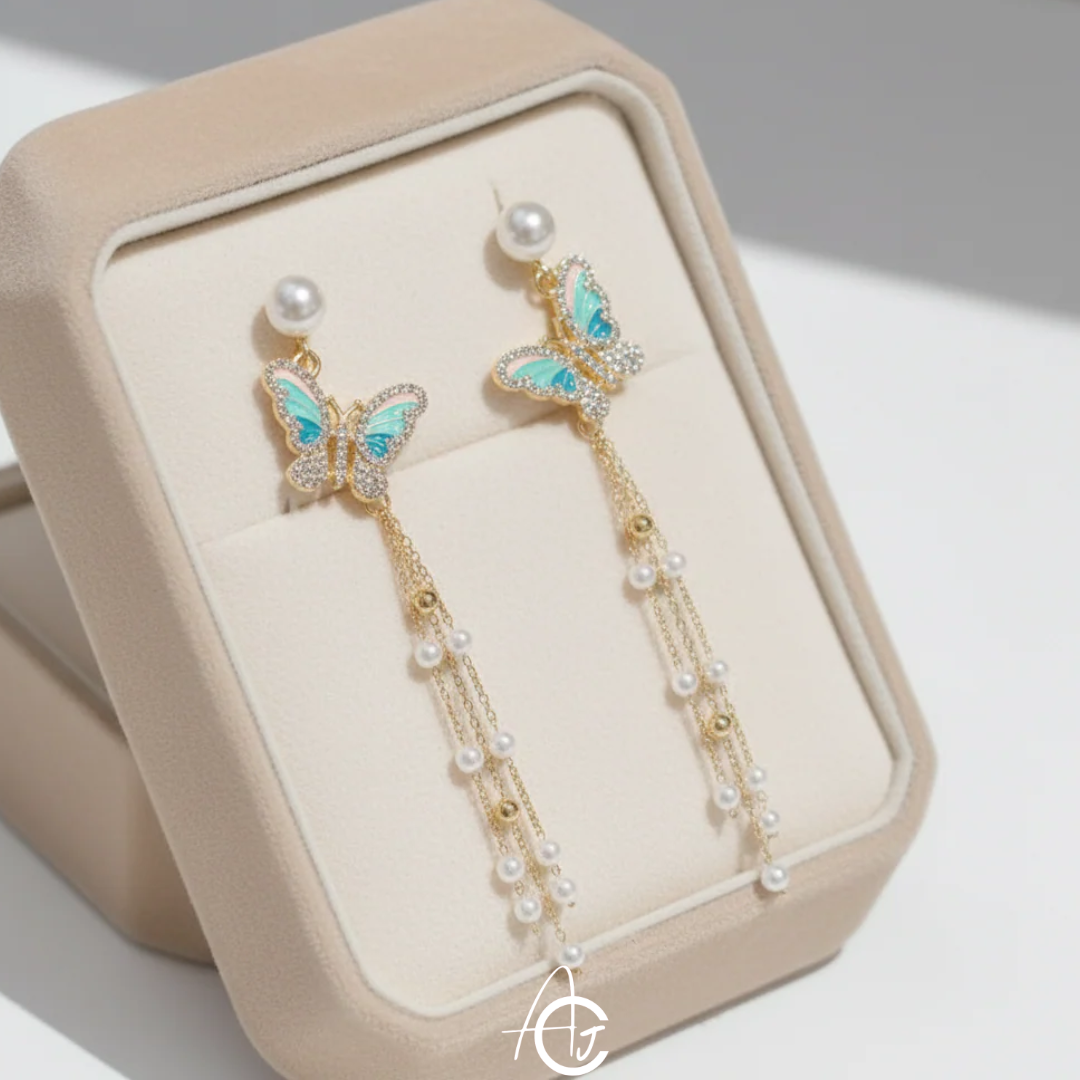 Butterfly Long Chain Earrings