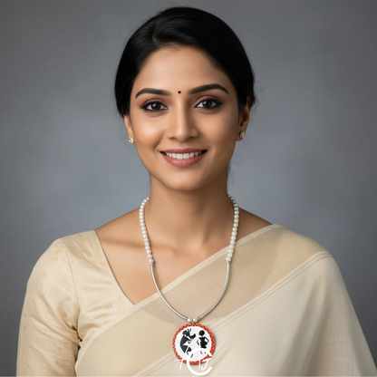 Statement Necklace, Handpainted : Handmade