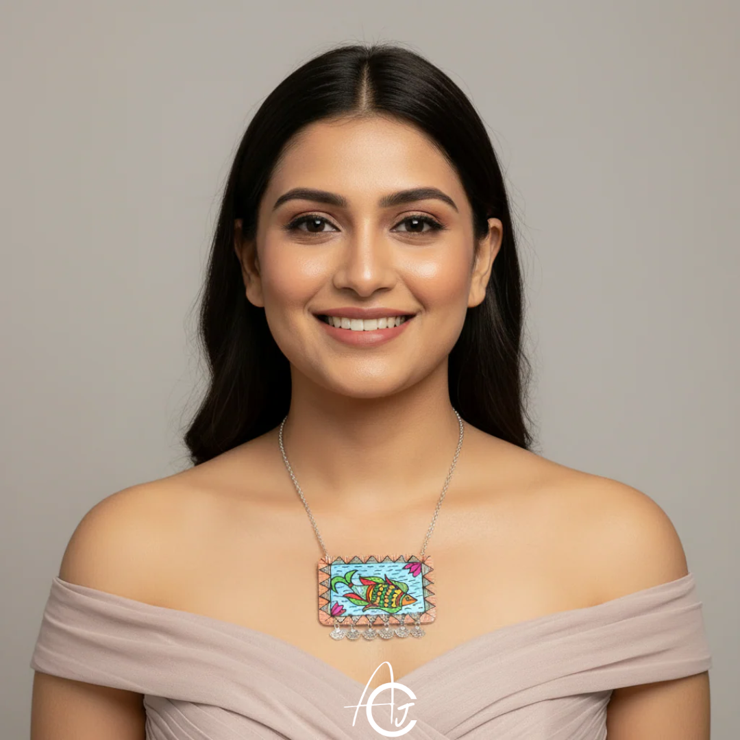 Statement Necklace, Handpainted : Handmade