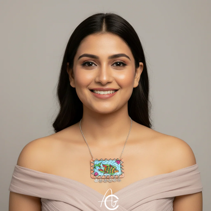 Statement Necklace, Handpainted : Handmade