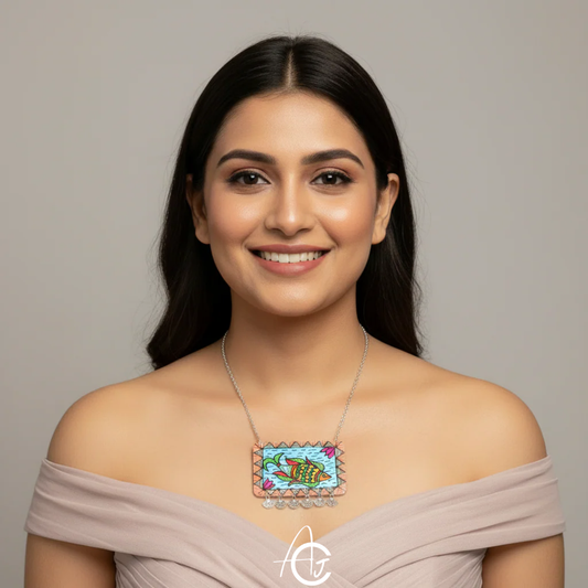 Statement Necklace, Handpainted : Handmade