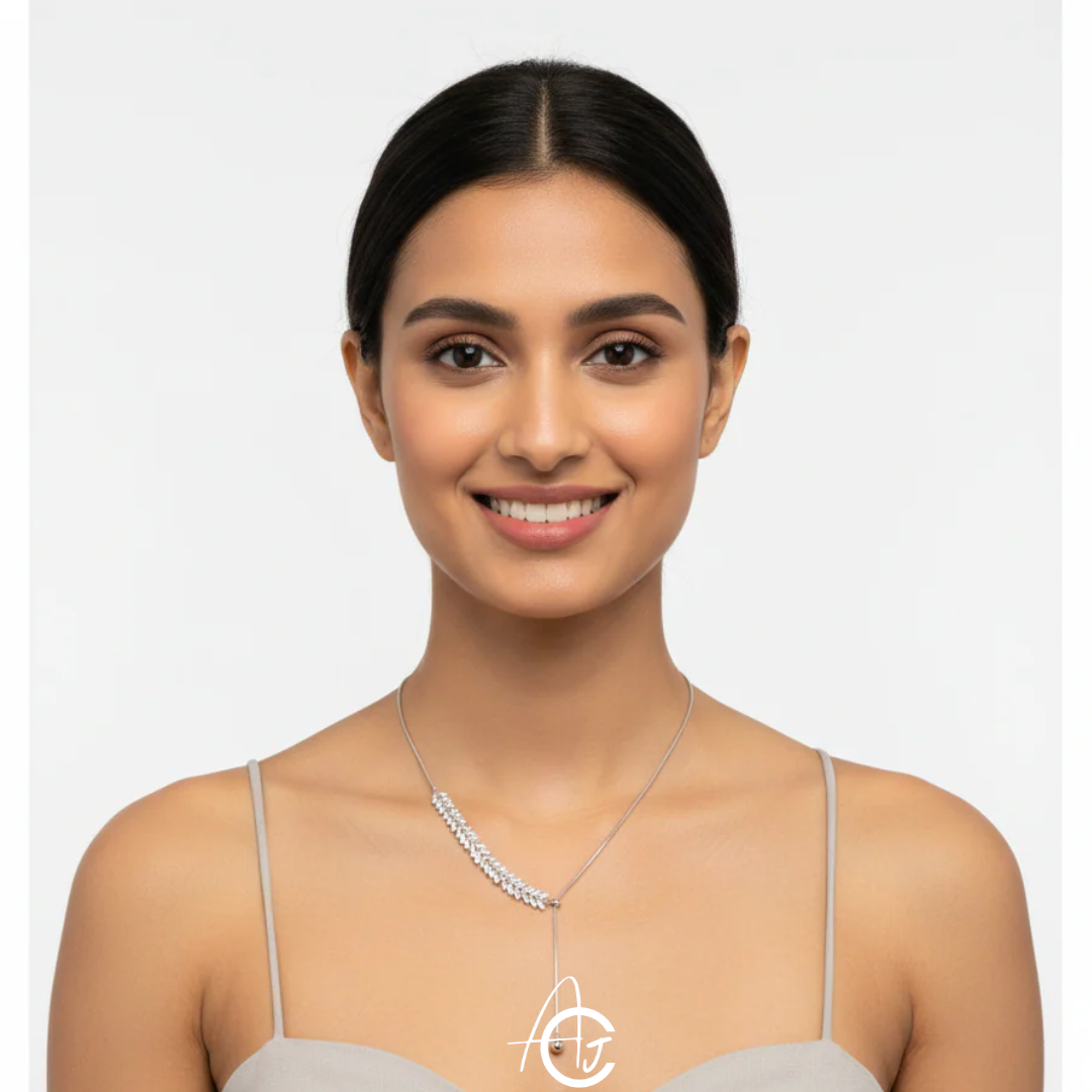 Trendy Crystal Leaves Necklace