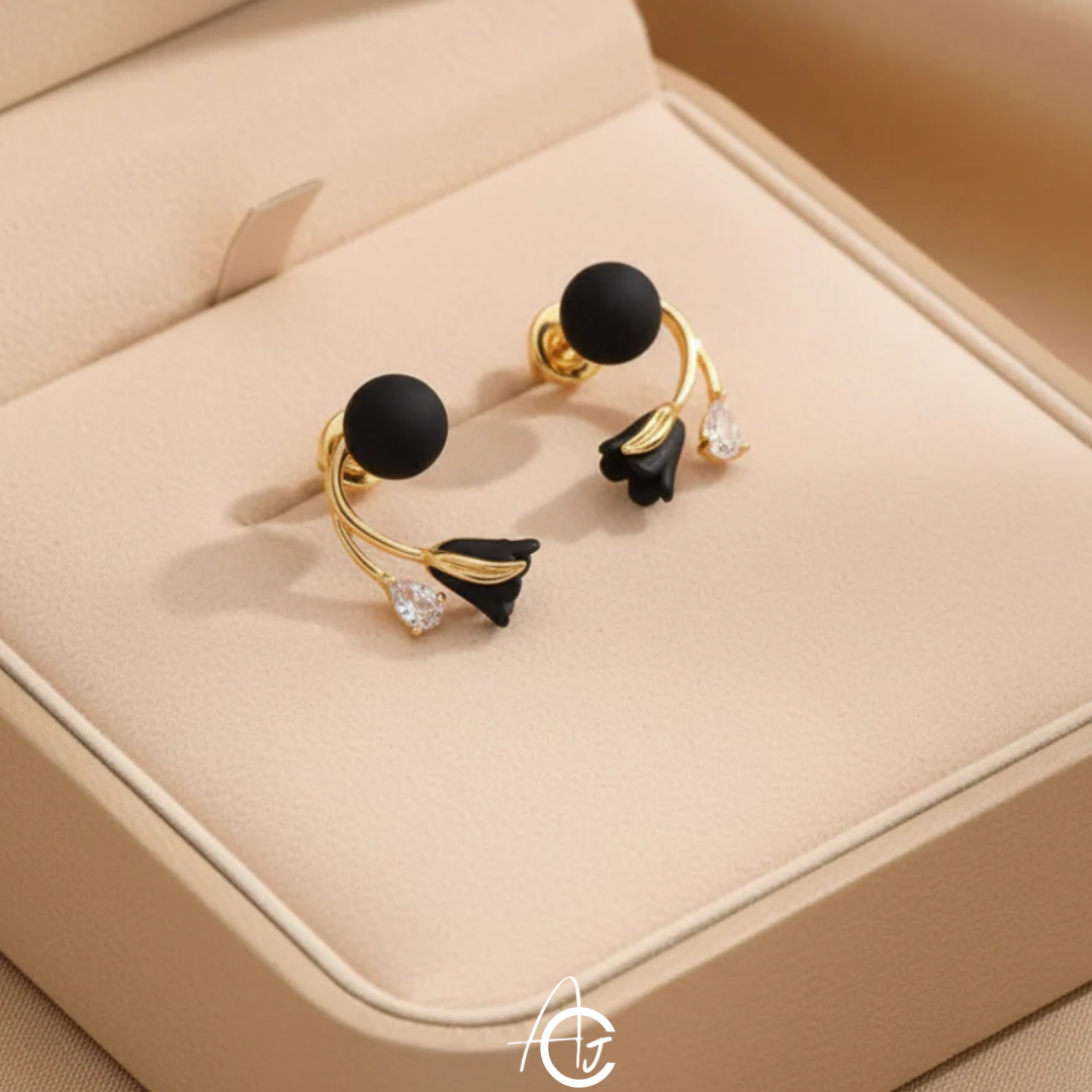 Pearl And Flower Earrings
