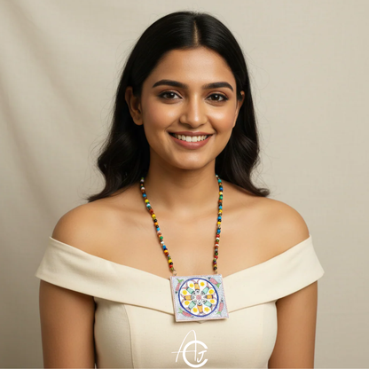 Statement Necklace, Handpainted : Handmade