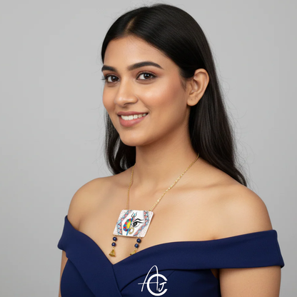 Statement Necklace, Handpainted : Handmade