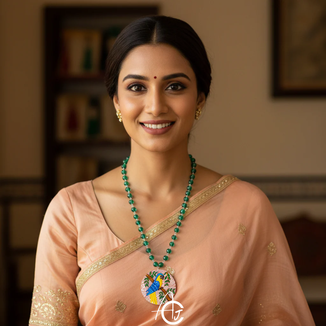 Statement Necklace, Handpainted : Handmade