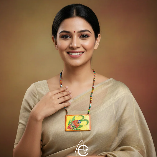 Statement necklace set, Handpainted : Handmade