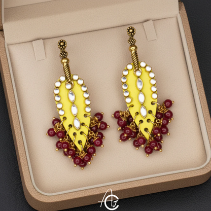 Statement Earrings, Handpainted : Handmade