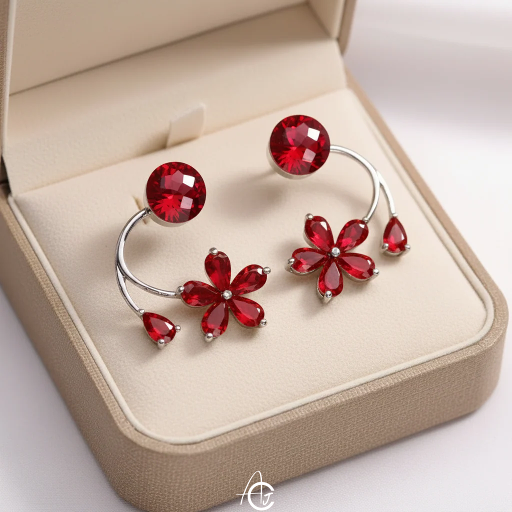 Pearl And Flower Earrings