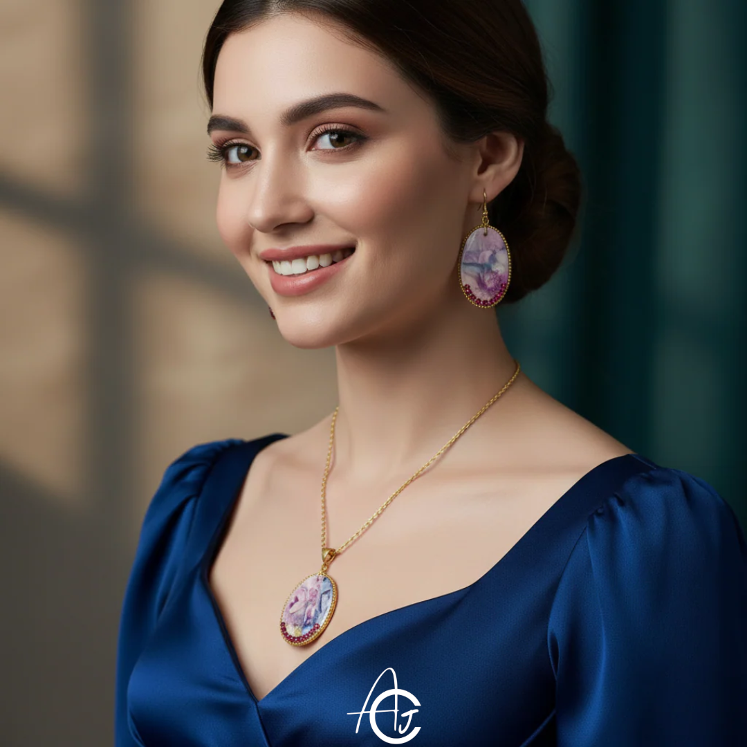 Fluid Necklace Set : Handmade