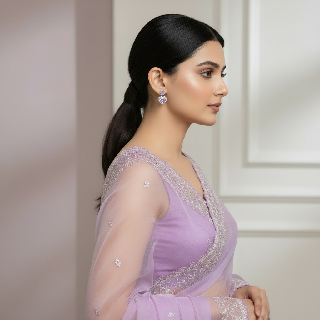 Bling Statement Heart Earrings