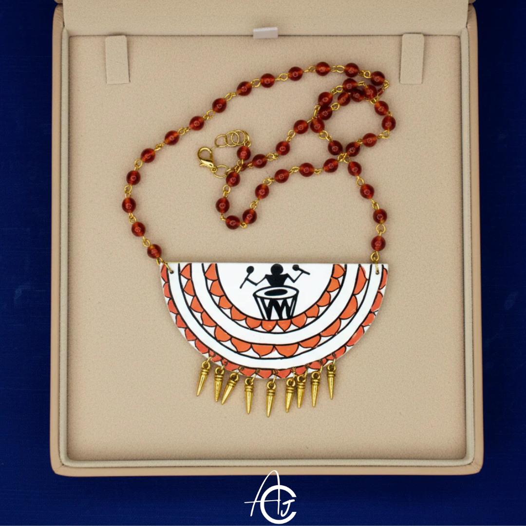 Statement Necklace, Handpainted : Handmade