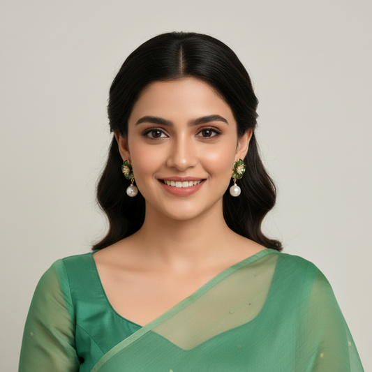 Pearl and Flower Earrings